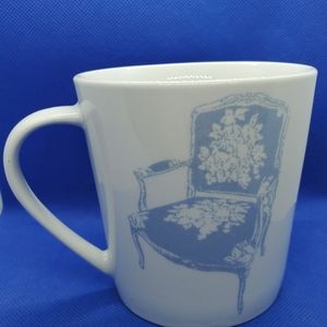 2005 Trish Richman Coffee Cup | Blue Vintage Chair Pattern Mug (C25)**